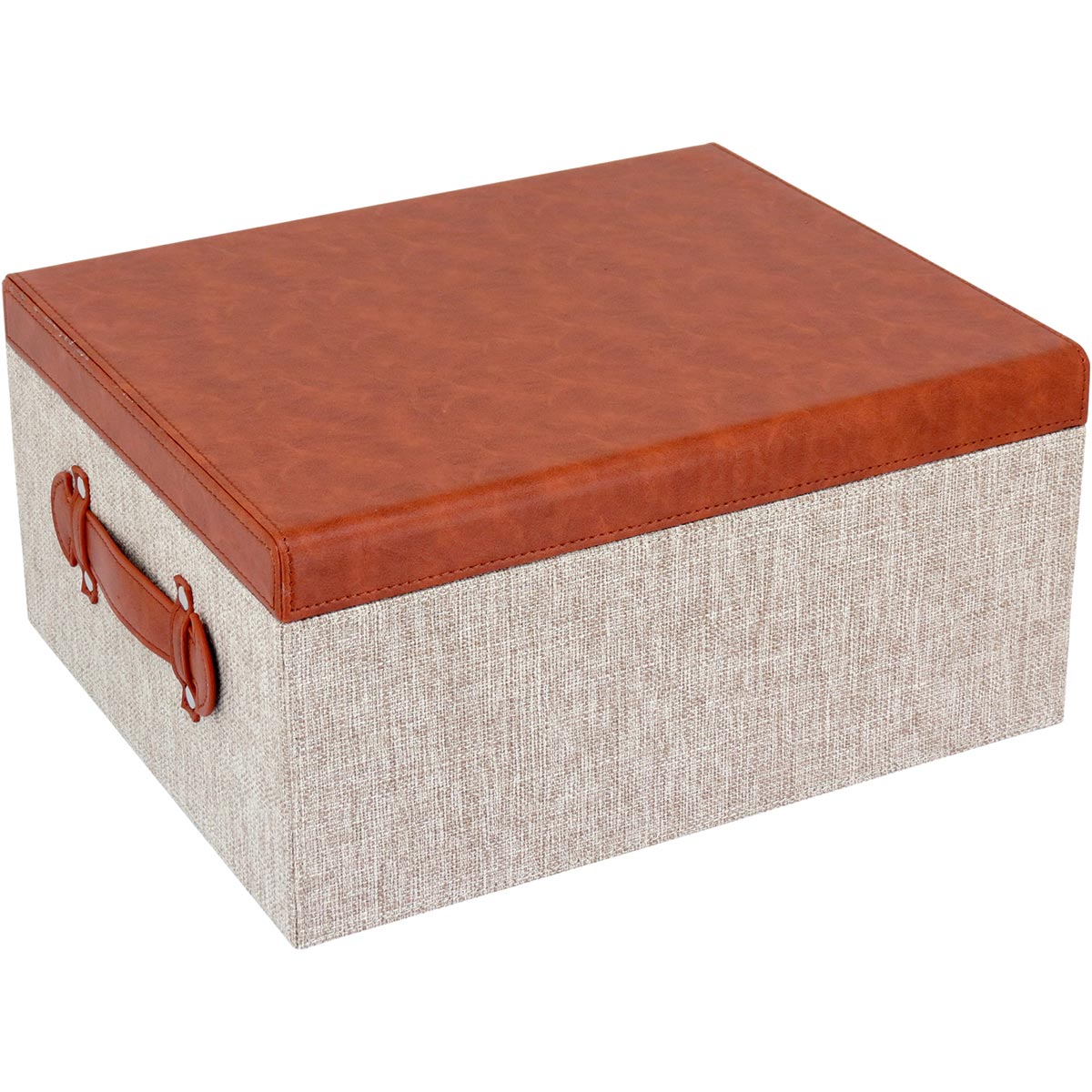 Caixa Organizadora Sintética Marrom Home&Co Lolyte - Alta Capacidade