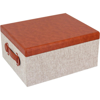 Caixa Organizadora Sintética Marrom Home&Co Lolyte - Alta Capacidade