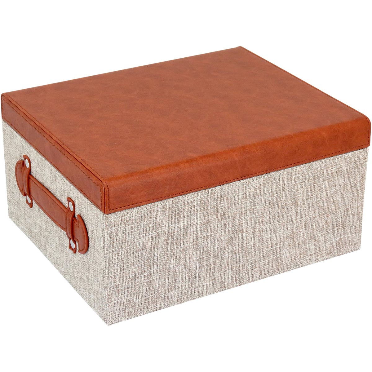 Caixa Organizadora Sintética Marrom Home&Co Lolyte - Alta Capacidade