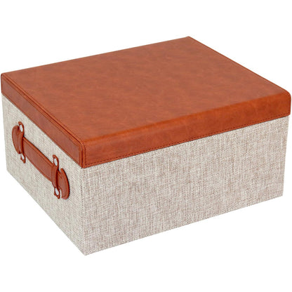 Caixa Organizadora Sintética Marrom Home&Co Lolyte - Alta Capacidade