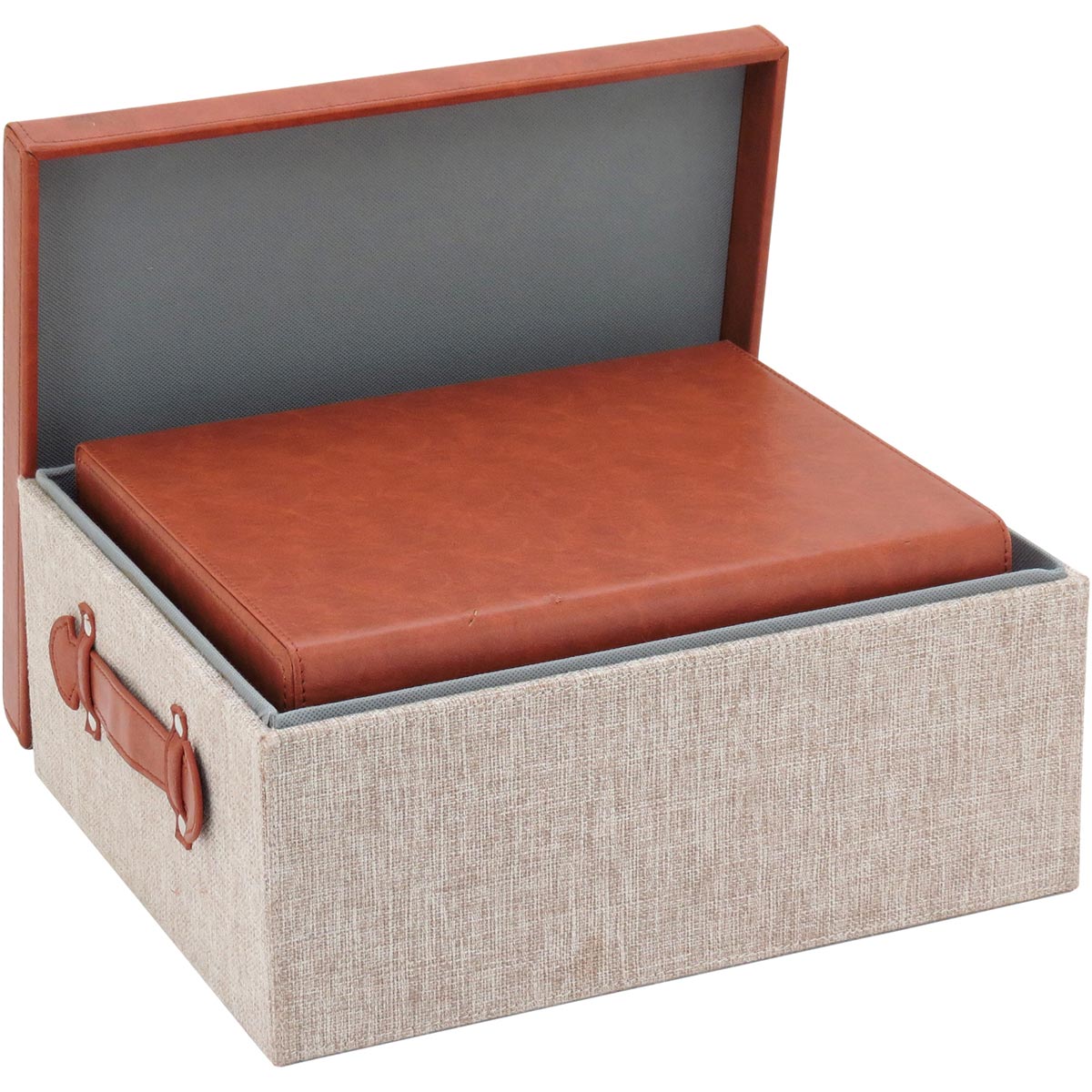 Caixa Organizadora Sintética Marrom Home&Co Lolyte - Alta Capacidade