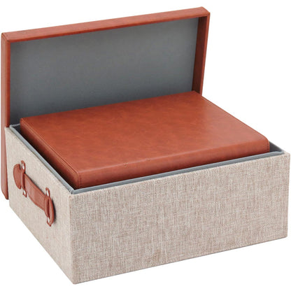 Caixa Organizadora Sintética Marrom Home&Co Lolyte - Alta Capacidade