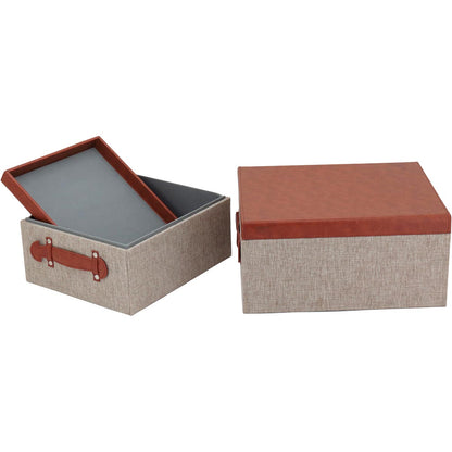 Caixa Organizadora Sintética Marrom Home&Co Lolyte - Alta Capacidade