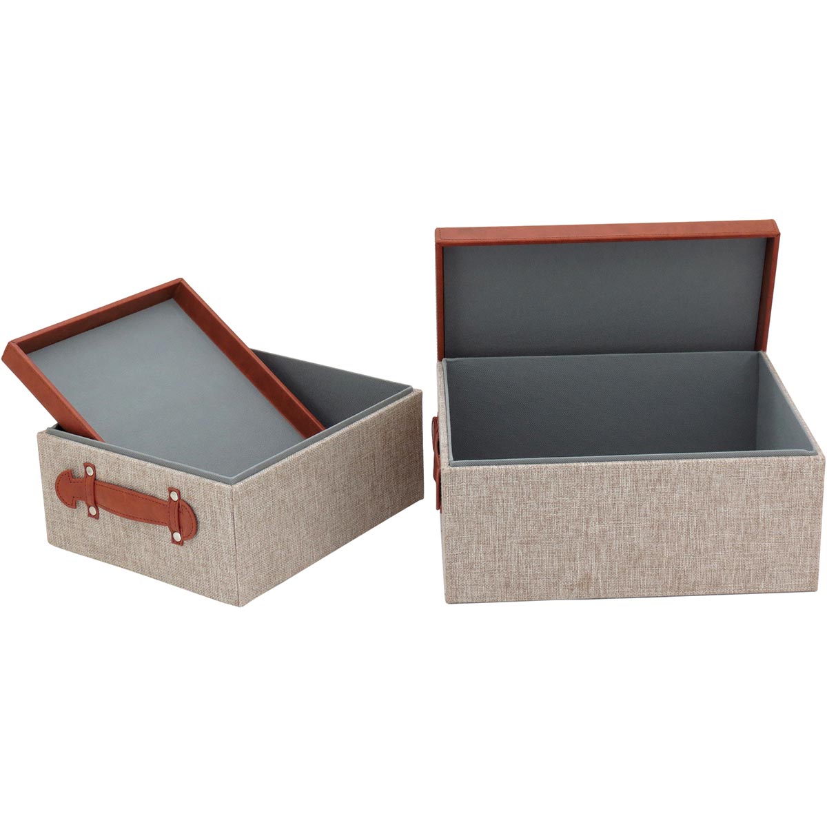 Caixa Organizadora Sintética Marrom Home&Co Lolyte - Alta Capacidade