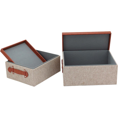 Caixa Organizadora Sintética Marrom Home&Co Lolyte - Alta Capacidade