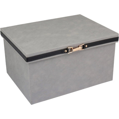 Caixa Organizadora Home&Co Vênus Sintético Cinza - 2 Peças