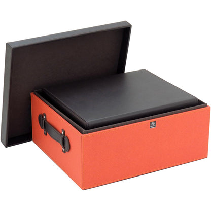 Caixa Organizadora Decorativa Lollytte Home&Co Sintético Laranja 2pç