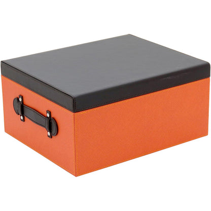 Caixa Organizadora Decorativa Lollytte Home&Co Sintético Laranja 2pç