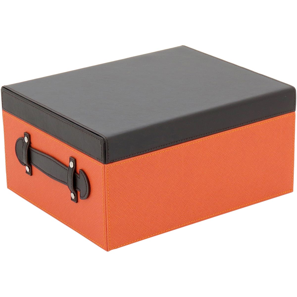 Caixa Organizadora Decorativa Lollytte Home&Co Sintético Laranja 2pç