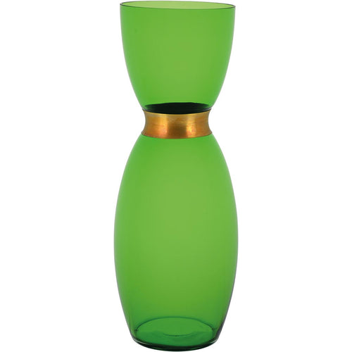 Vaso de Vidro Verde Chloro 38x14x14cm para Decoração e Arranjos