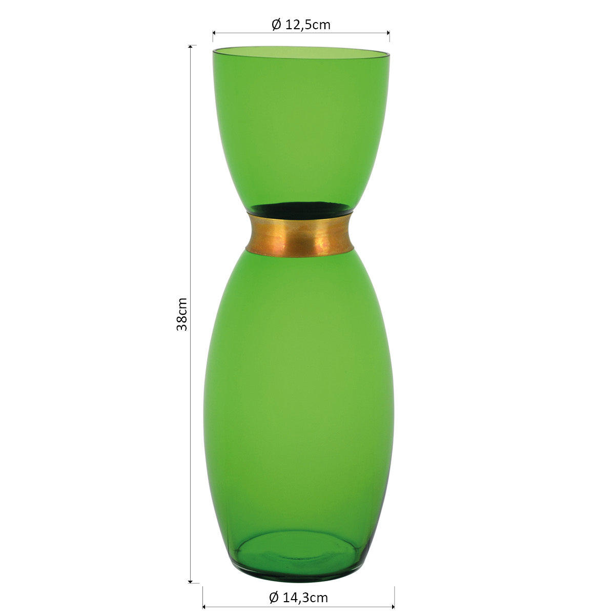 Vaso de Vidro Verde Chloro 38x14x14cm para Decoração e Arranjos