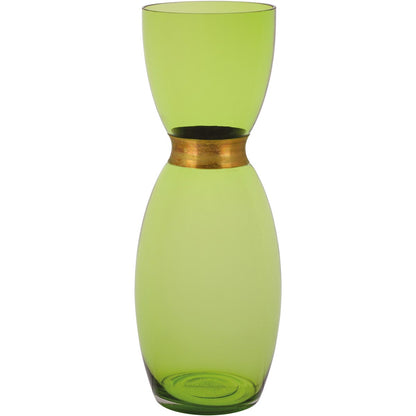 Vaso de Vidro Verde Chloro 38x14cm Decorativo para Arranjos Florais