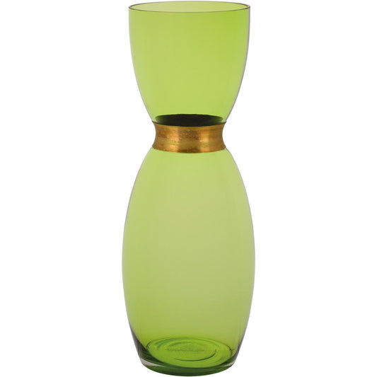 Vaso de Vidro Verde Chloro 38x14cm Decorativo para Arranjos Florais