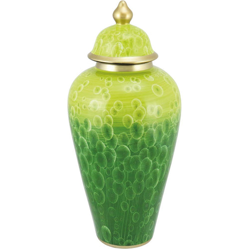 Potiche de Cerâmica Verde Midori 48x21x21cm para Decoração e Armazenamento