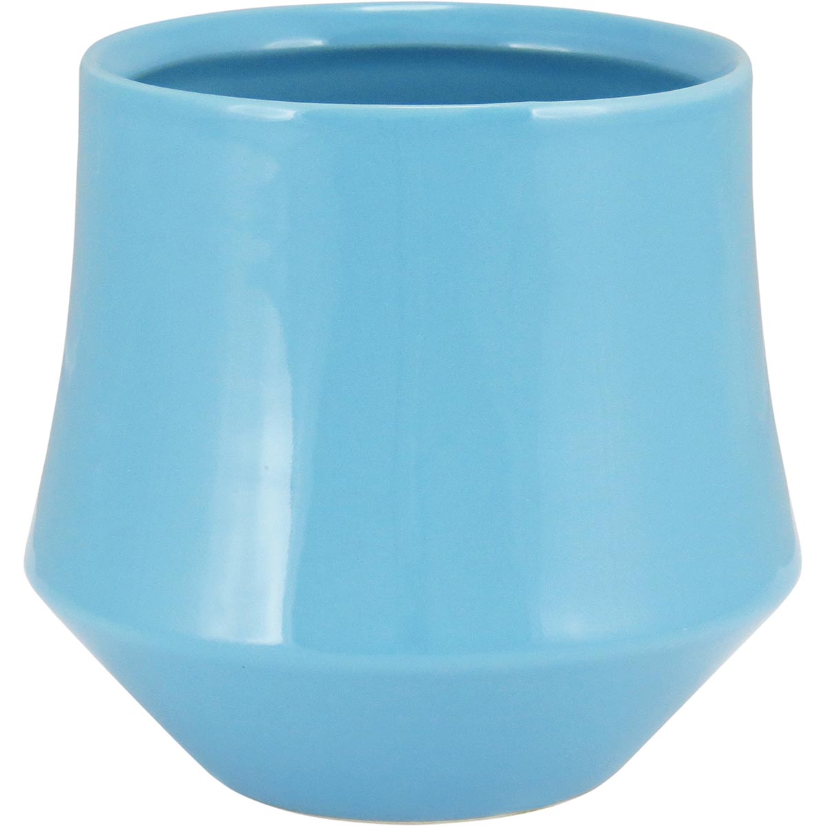 Vaso Decorativo Cerâmica Azul Hover 12x13cm para Flores e Folhagens