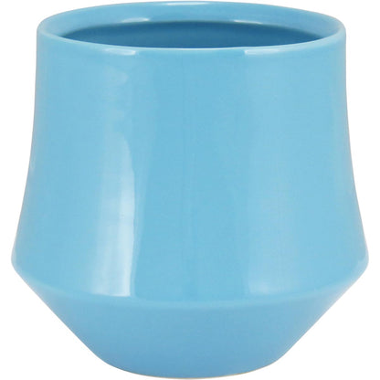 Vaso Decorativo Cerâmica Azul Hover 12x13cm para Flores e Folhagens