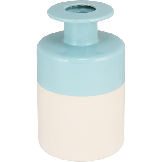 Vaso Cerâmico Azul Aquamare 23x15x15cm para Decoração