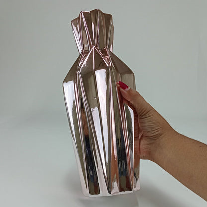 Vaso Cerâmico Marselha 32cm Rosê - Decoração Elegante para Ambientes