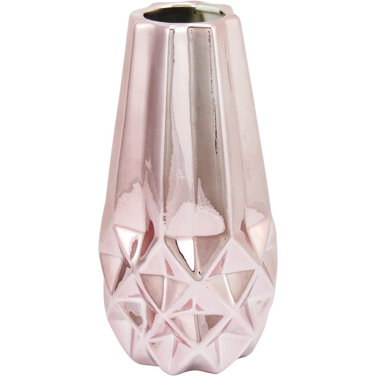 Vaso Decorativo Cerâmica Marselha 24x12cm Rosê Elegante