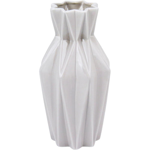 Vaso Villani Cerâmica 23x13x13cm Cinza