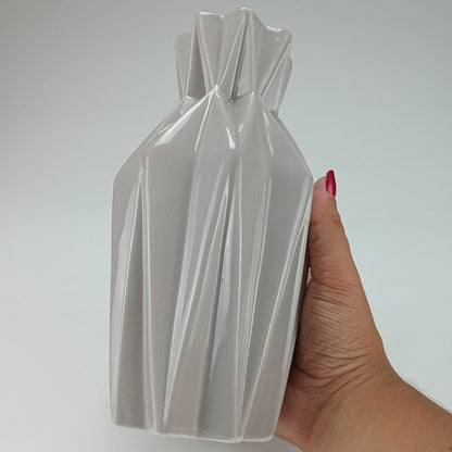 Vaso Villani Cerâmica 23x13x13cm Cinza