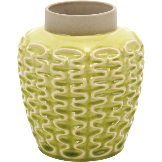 Vaso Decorativo Cerâmica Amarelo Mangga 22x20x20cm