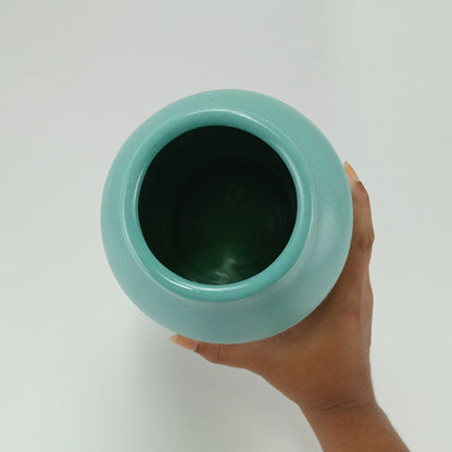 Vaso de Cerâmica Azul Brac 19x15x15cm para Decoração