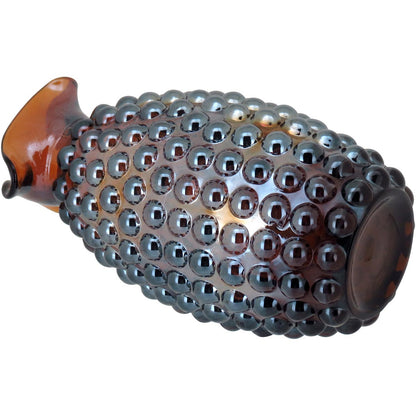 Vaso Decorativo Maou Lustrado Vidro Marrom 14x8x8cm