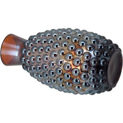 Vaso de Vidro Lustrado Marrom Maou 14x8x8cm para Decoração