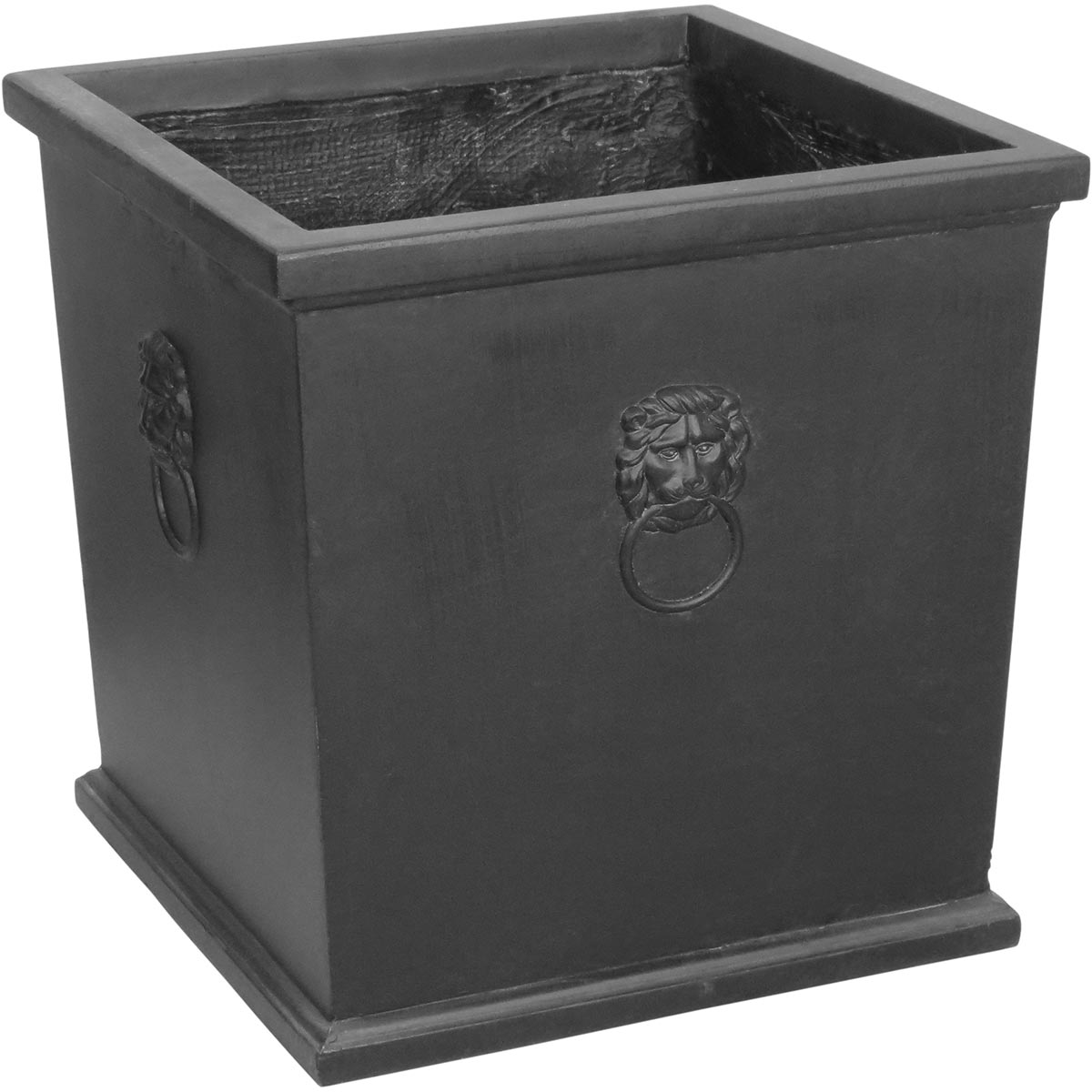 Conjunto de Cachepôs Hanoï 3 Peças Fibra Preto para Decoração