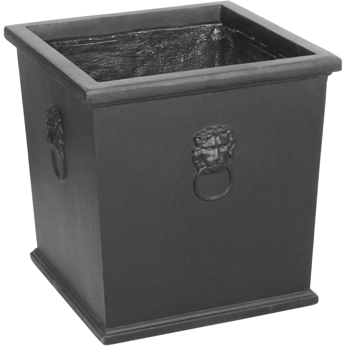 Conjunto de Cachepôs Hanoï 3 Peças Fibra Preto para Decoração