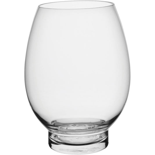 Vaso de Vidro Transparente Jersey 25x18cm para Decoração Elegante