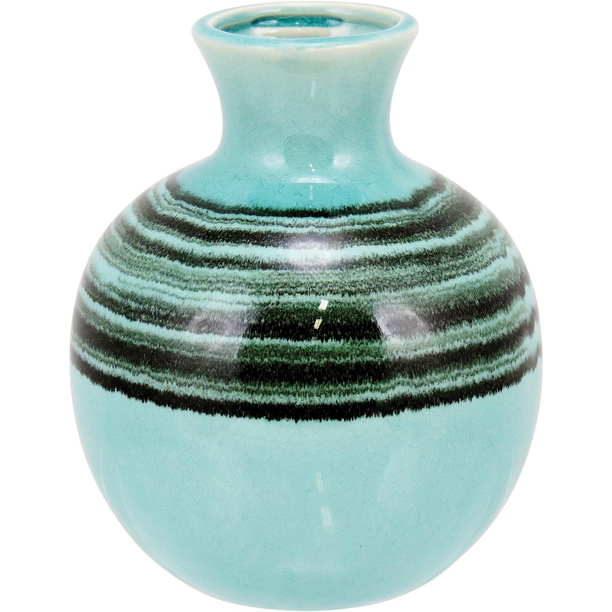 Vaso Tropez Cerâmica 21x17x17cm Azul