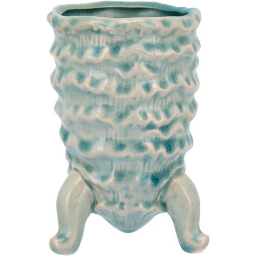 Vaso Decorativo Cerâmica Azul Home&Co Fergie 13x9x9cm com Pé