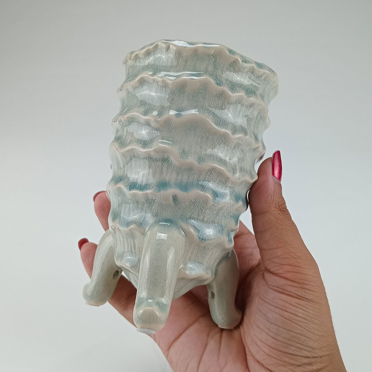 Vaso Decorativo Cerâmica Azul Home&Co Fergie 13x9x9cm com Pé