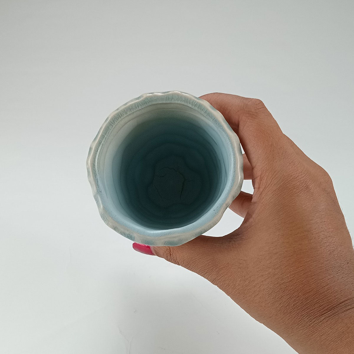 Vaso Decorativo Cerâmica Azul Home&Co Fergie 13x9x9cm com Pé