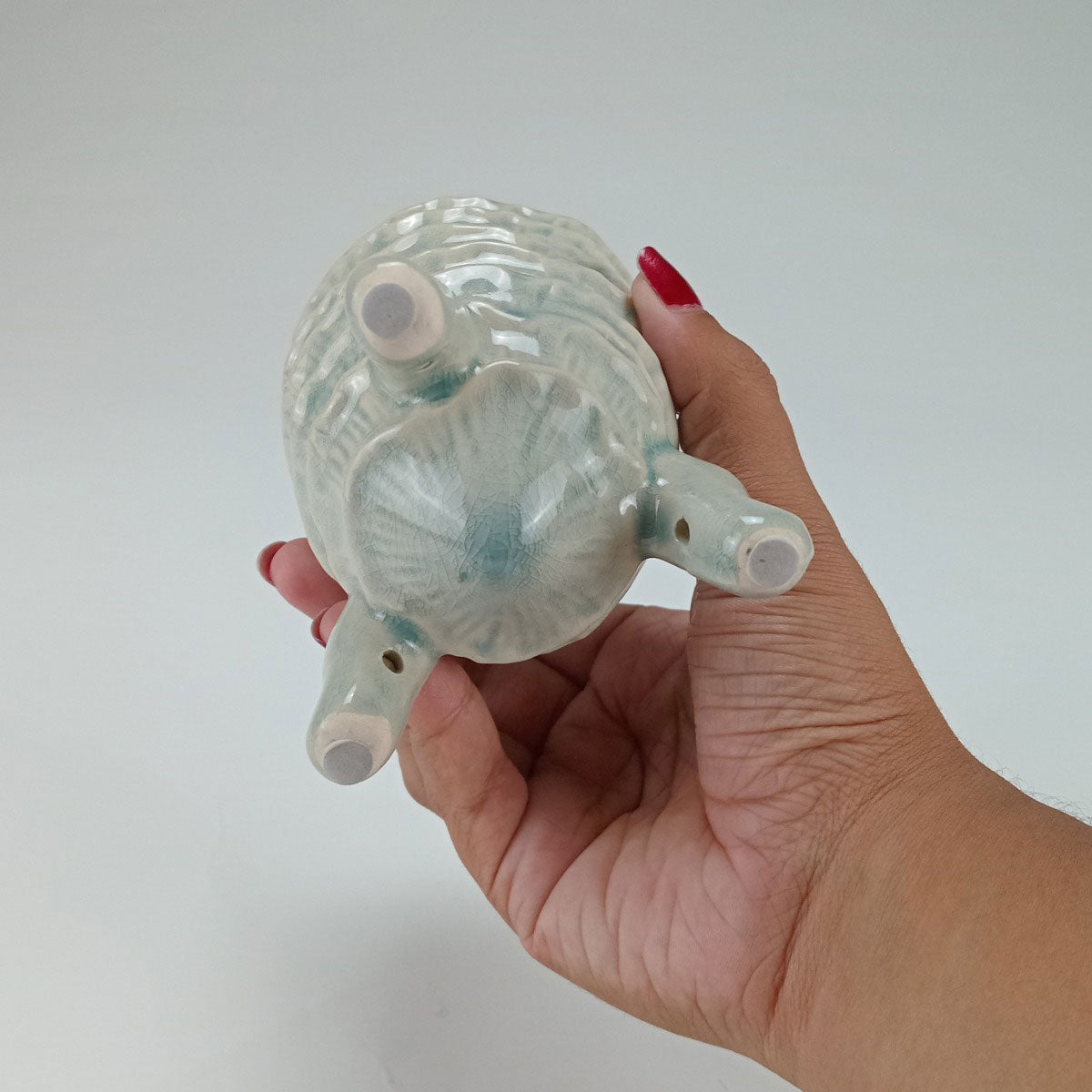 Vaso Decorativo Cerâmica Azul Home&Co Fergie 13x9x9cm com Pé