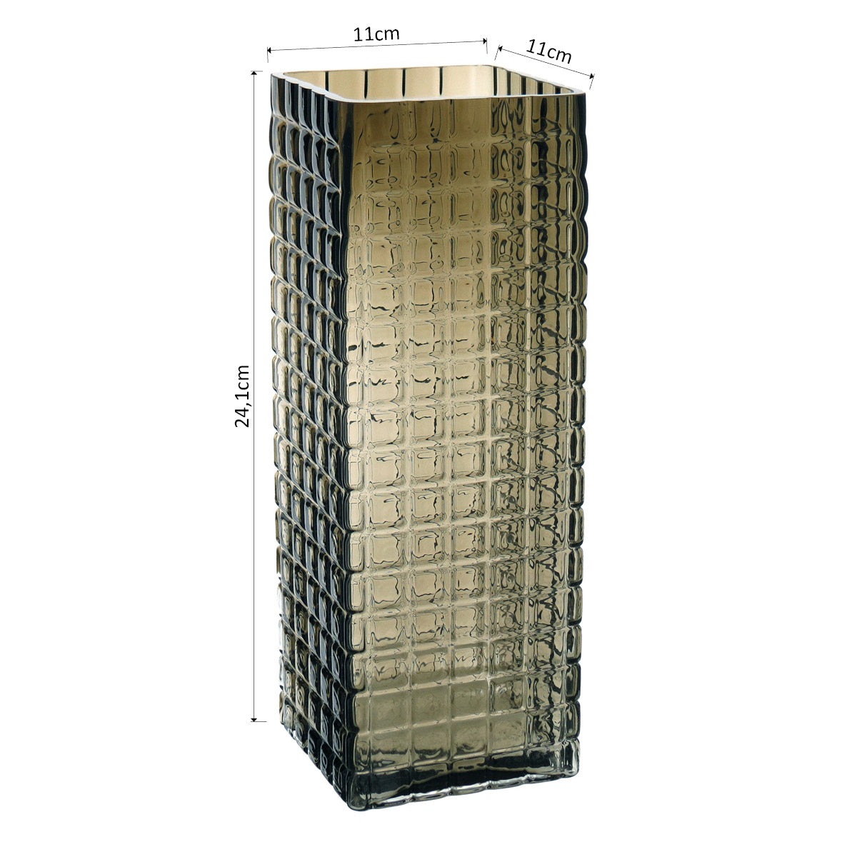 Vaso Kalil em Vidro Âmbar 31x11x11cm para Decoração de Ambientes