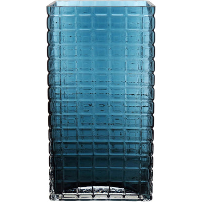 Vaso de Vidro Azul Kalil 24x13cm para Decoração de Ambientes