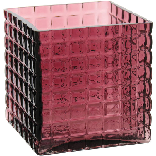 Vaso Decorativo Kalil em Vidro Vermelho 13x13cm - Elegância e Sofisticação