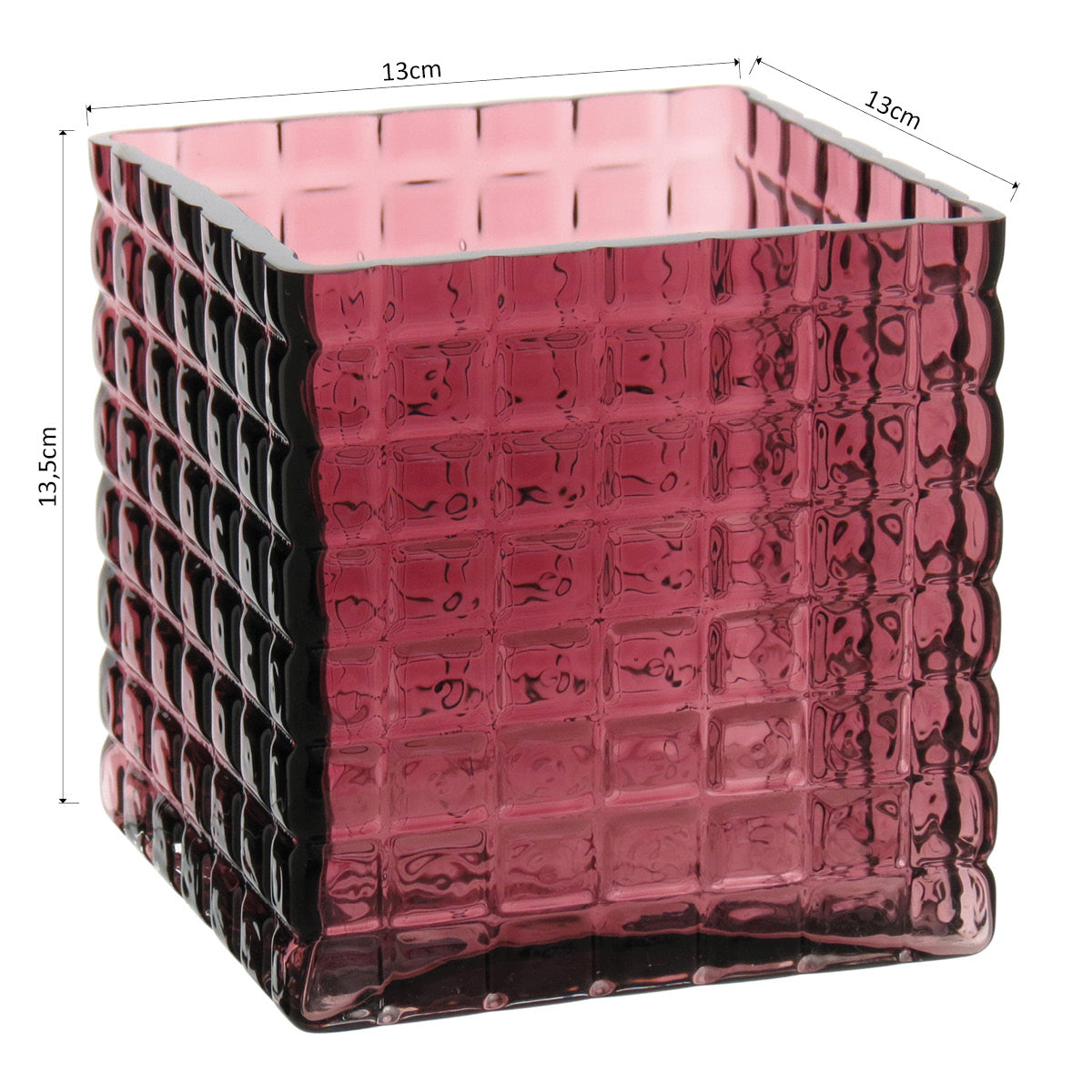 Vaso Decorativo Kalil em Vidro Vermelho 13x13cm - Elegância e Sofisticação