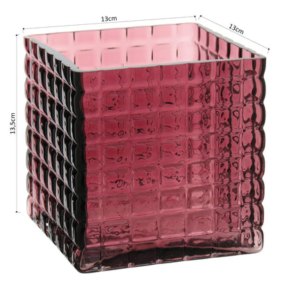 Vaso Decorativo Kalil em Vidro Vermelho 13x13cm - Elegância e Sofisticação