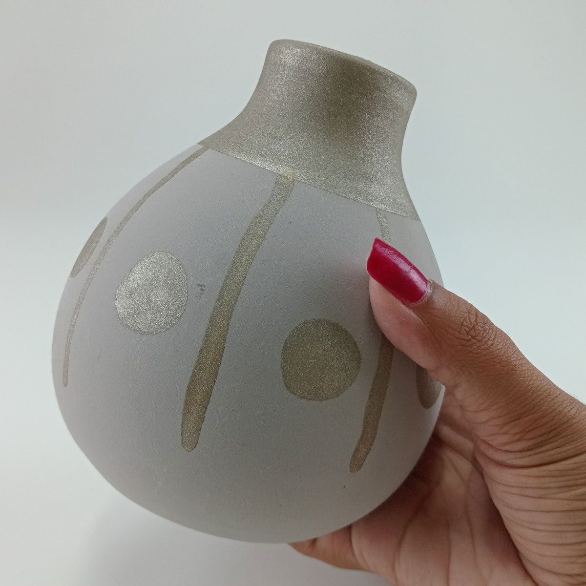 Vaso Tongass Cerâmica 14x12x12cm Cinza