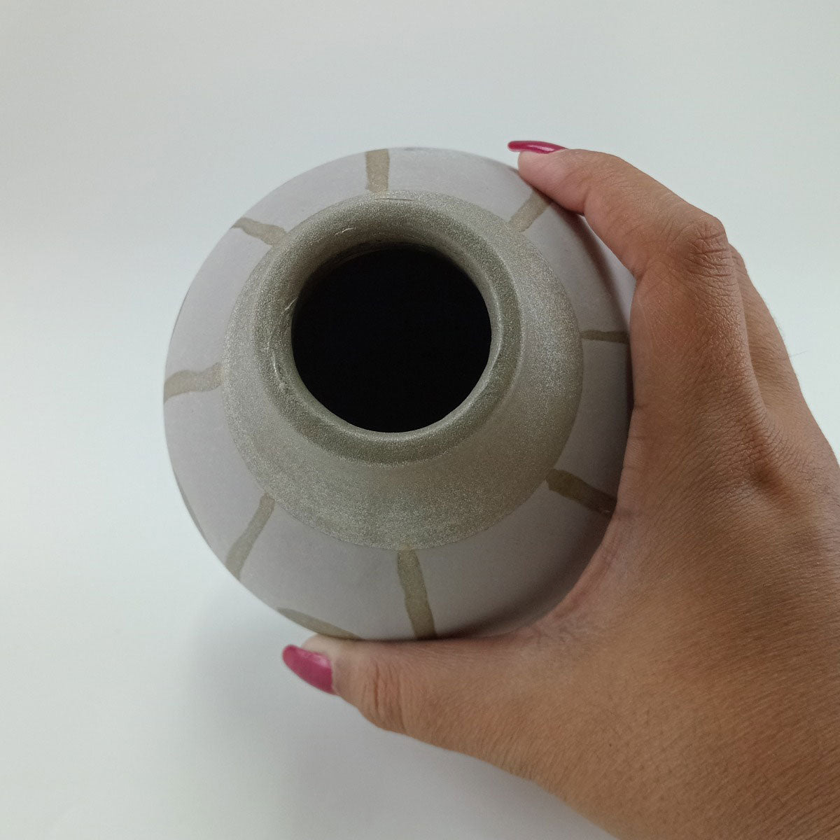 Vaso Tongass Cerâmica 14x12x12cm Cinza