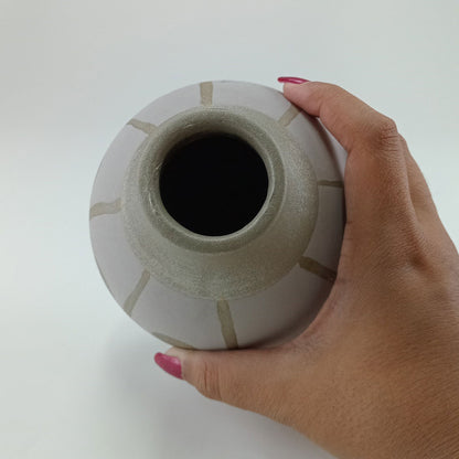 Vaso Tongass Cerâmica 14x12x12cm Cinza