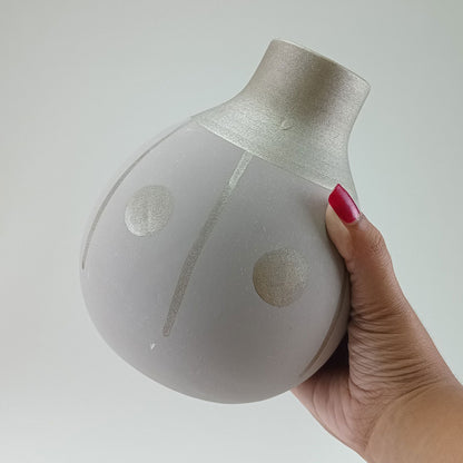 Vaso Tongass Cerâmica 18x15x15cm Cinza