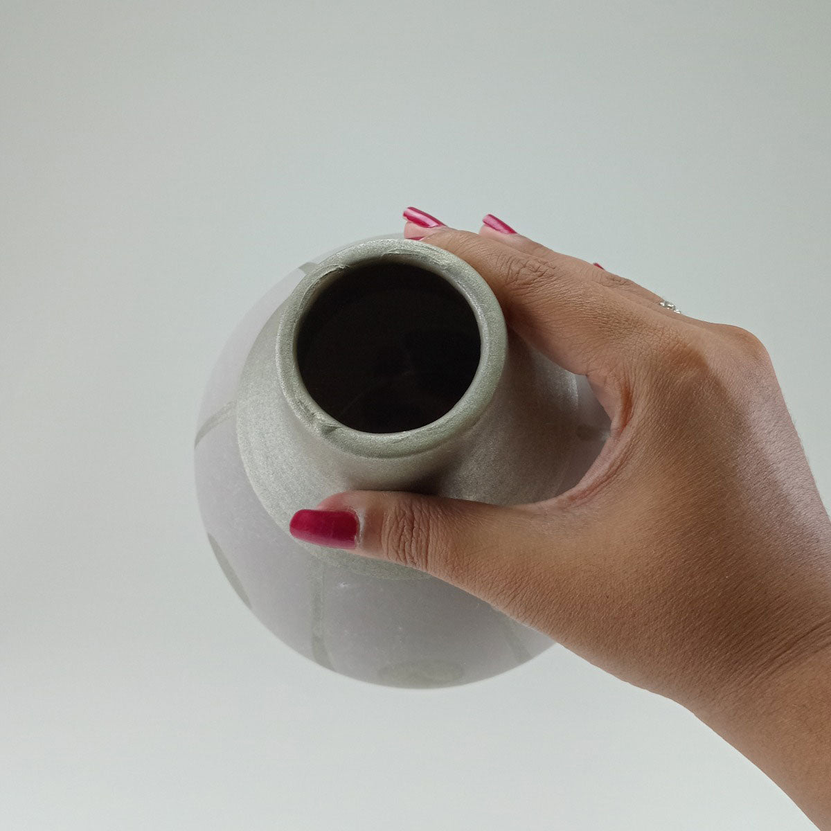 Vaso Tongass Cerâmica 18x15x15cm Cinza