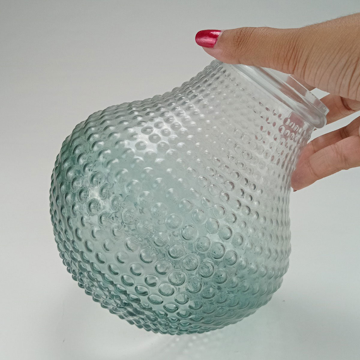 Vaso Origan Vidro 19x18x18cm Verde