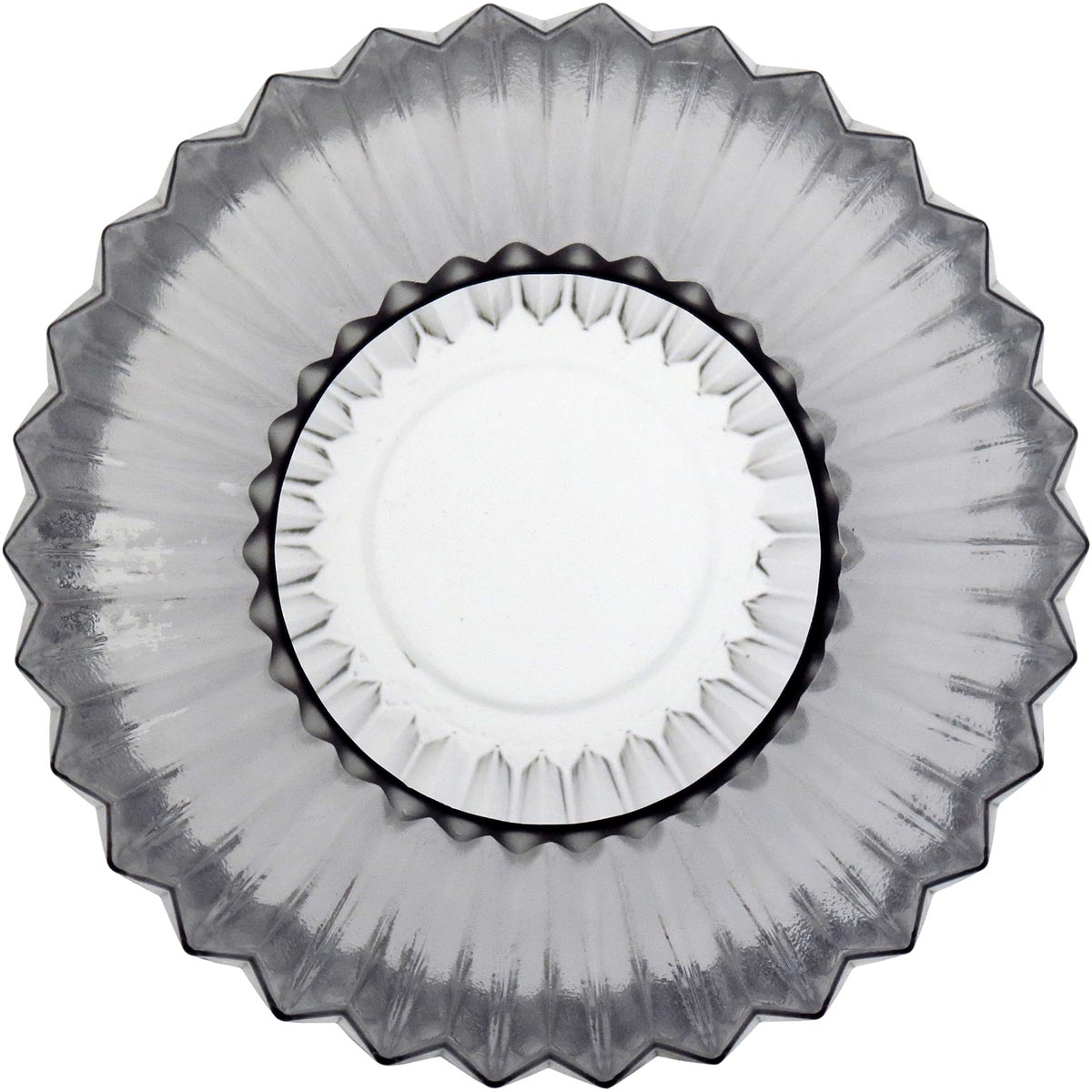 Vaso Canoe Vidro Cinza 20x22cm para Decoração de Ambientes