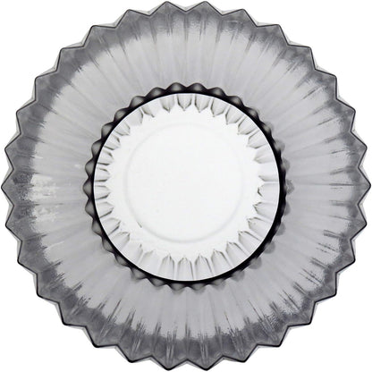 Vaso Canoe Vidro Cinza 20x22cm para Decoração de Ambientes